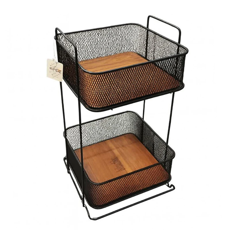 سبد سیب زمینی و پیاز مدل فلزی 2 طبقه