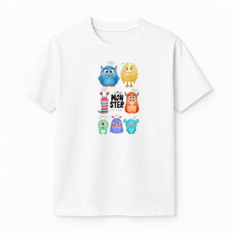 تی‌شرت آستین کوتاه پسرانه مدل هیولاهای کوچک 