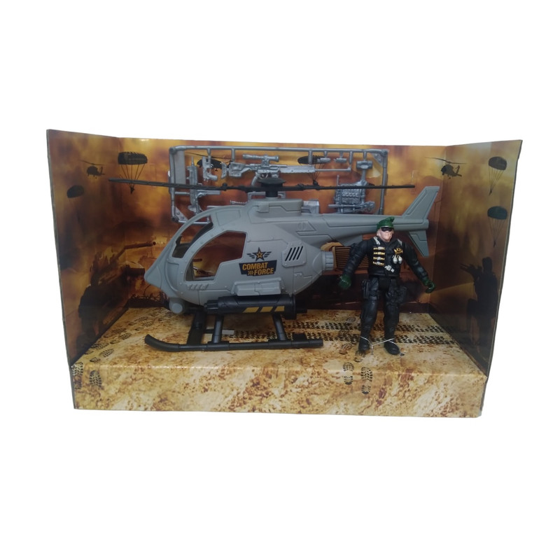 اسباب بازی جنگی مدل هلیکوپتر طرح خلبان کد GH180 مجموعه 7 عددی