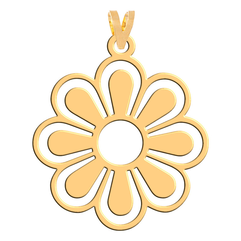 آویز گردنبند طلا 18 عیار زنانه فرشته مدل طرح گل WNL-000210