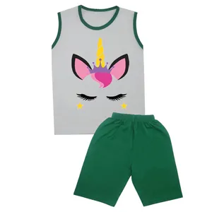 ست تاپ و شلوارک بچگانه مدل  اسب تک شاخ کد STb4119