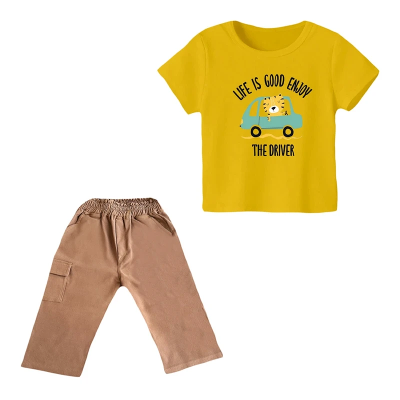 ست تی شرت و شلوارک پسرانه مدل ببر کد ۲۵