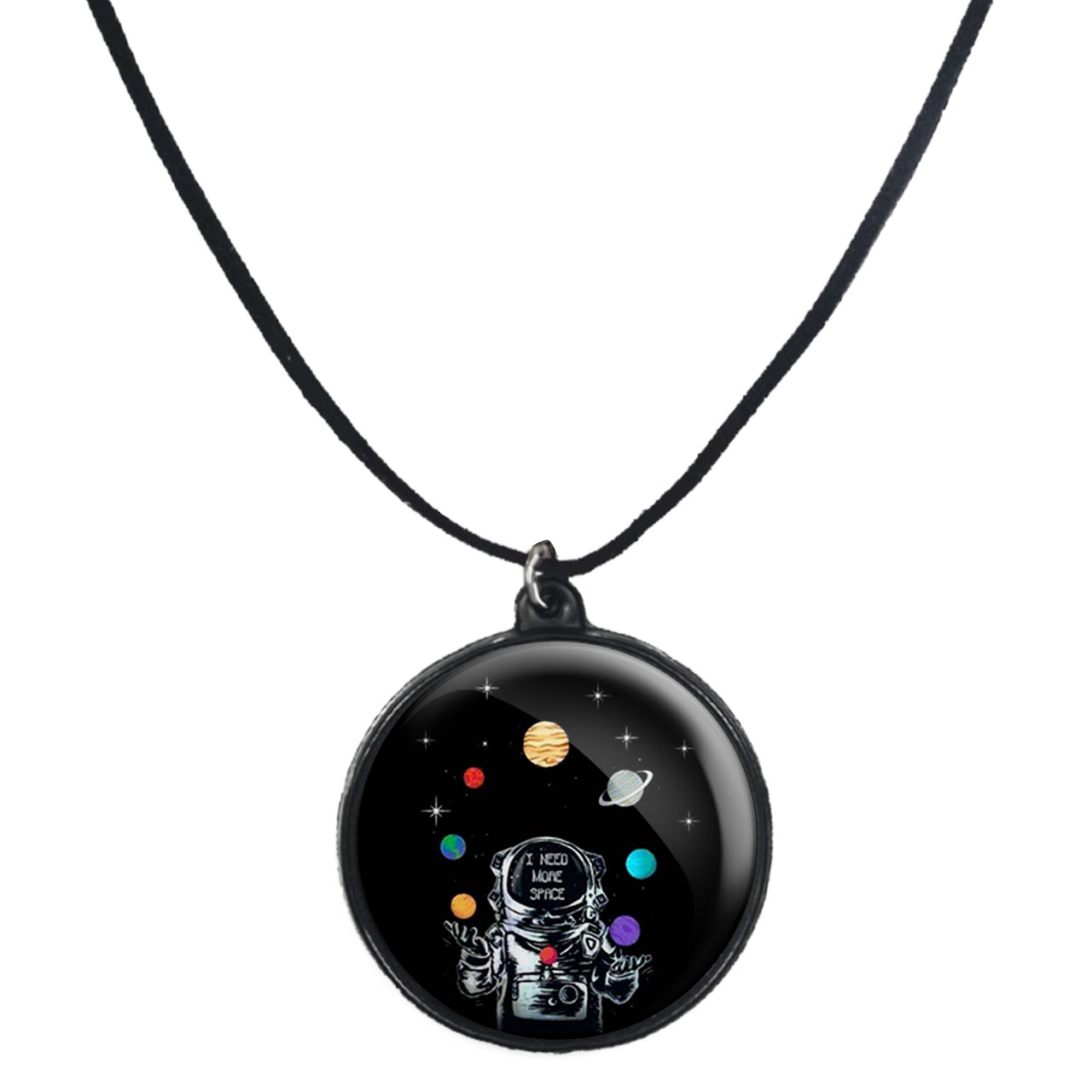 گردنبند پرمانه طرح فضانورد کد pmb.10305 مدل دو طرفه