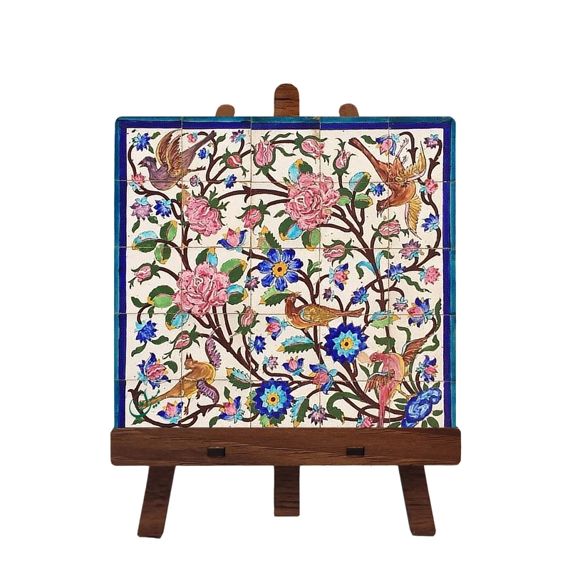 کاشی مبین ایده مدل گل و مرغ ch10 کد 1279 به همراه پایه