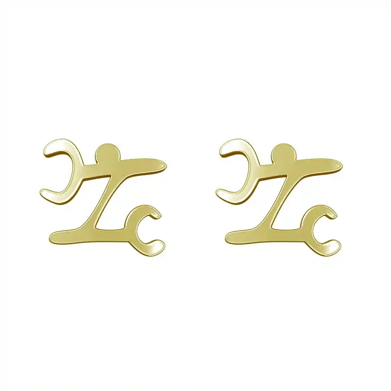 گوشواره طلا 18 عیار زنانه مدوپد مدل هندسی کد GA1-16120