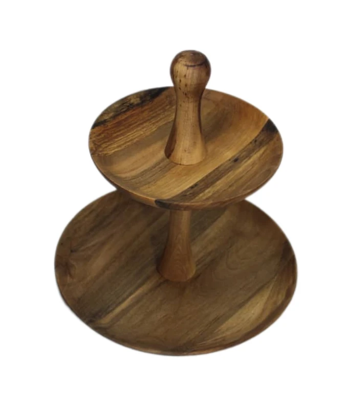 شیرینی خوری چوبی مدل دو طبقه 