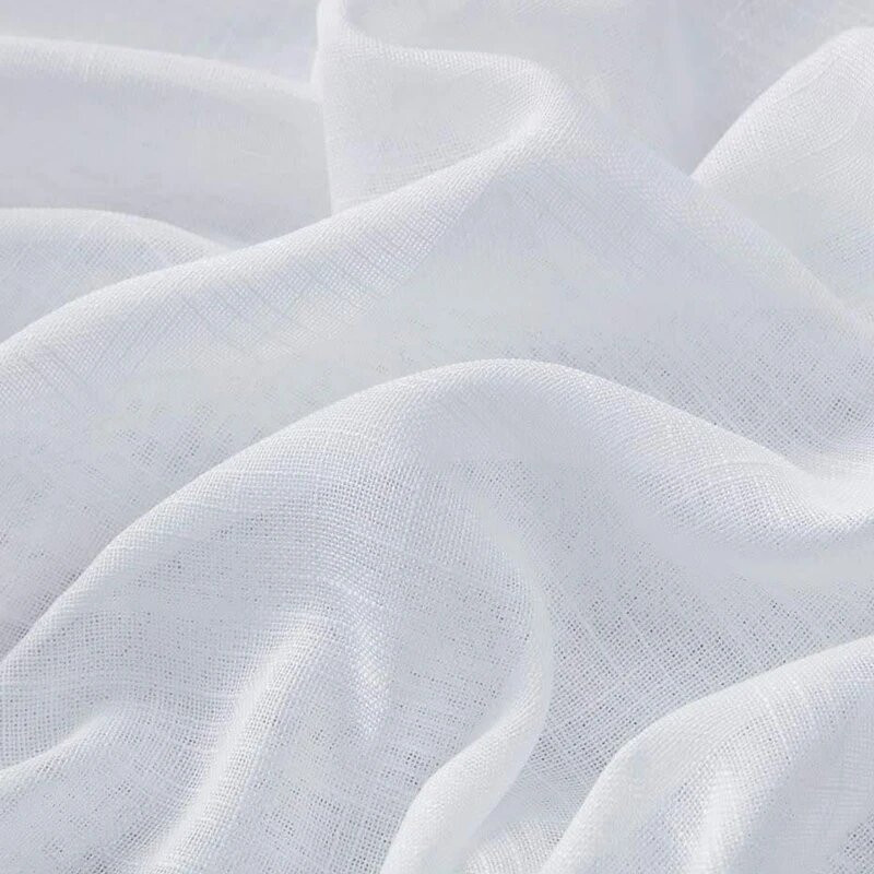 پرده تیکو دکو مدل کتان تور بالای سینکی سایز 140x60 سانتی متر مجموعه دو عددی