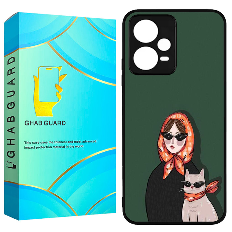 کاور قاب گارد طرح دختر و گربه مدل GCHPX5P مناسب برای گوشی موبایل شیائومی Poco X5 Pro 5G