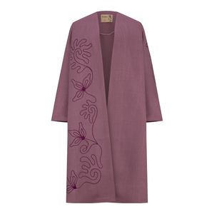 مانتو زنانه السانا مدل تینوش کد 216273 رنگ کالباسی تیره