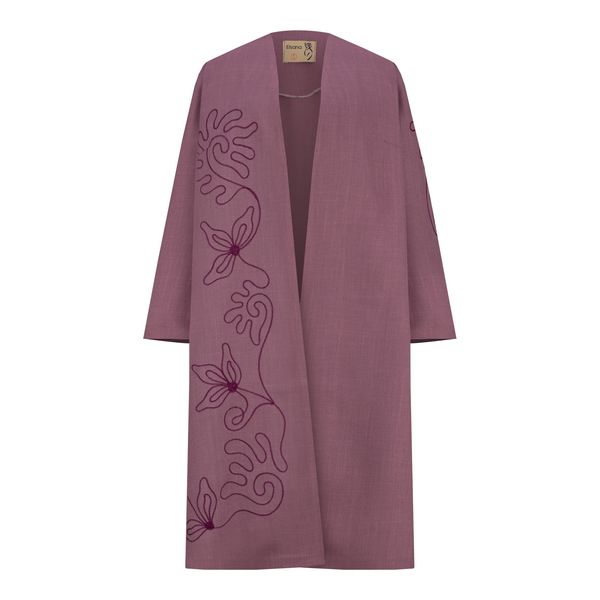 مانتو زنانه السانا مدل تینوش کد 216273 رنگ کالباسی تیره