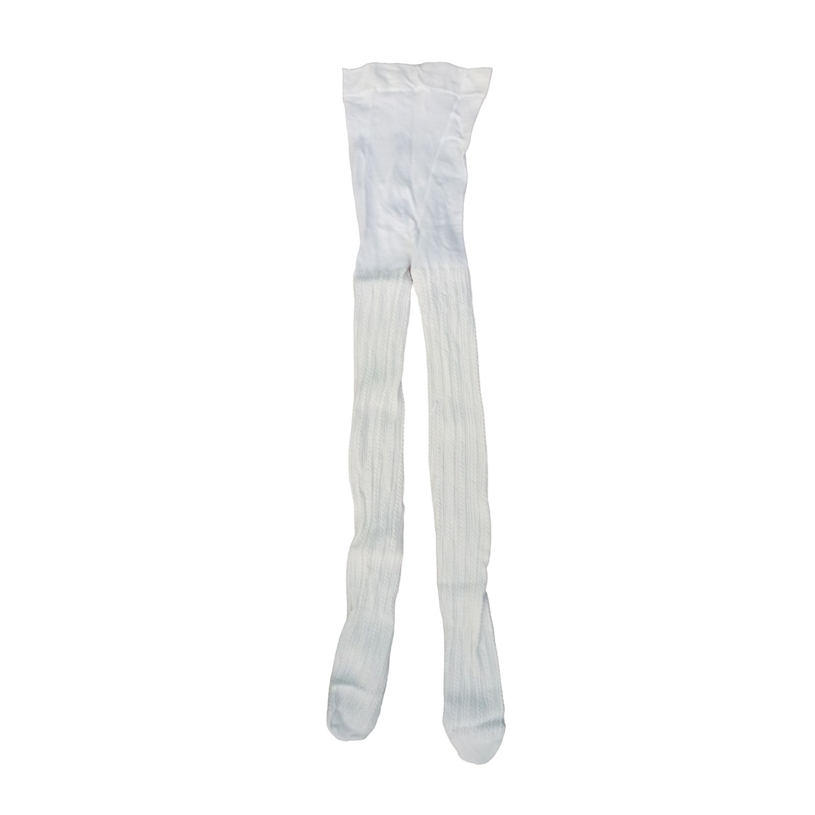 جوراب شلواری دخترانه پنتی مدل کارینا بافت گندمی رنگ سفید -  - 1