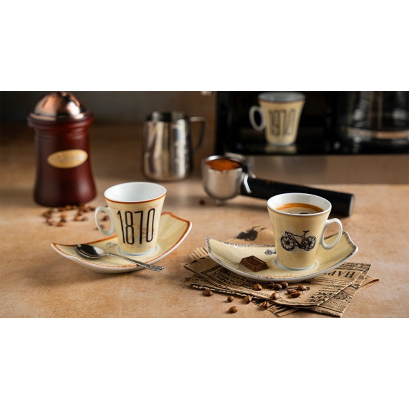 فنجان چینی زرین ایران مدل قهوه وینچی 7 بای سیکل درجه عالی بسته شش عددی