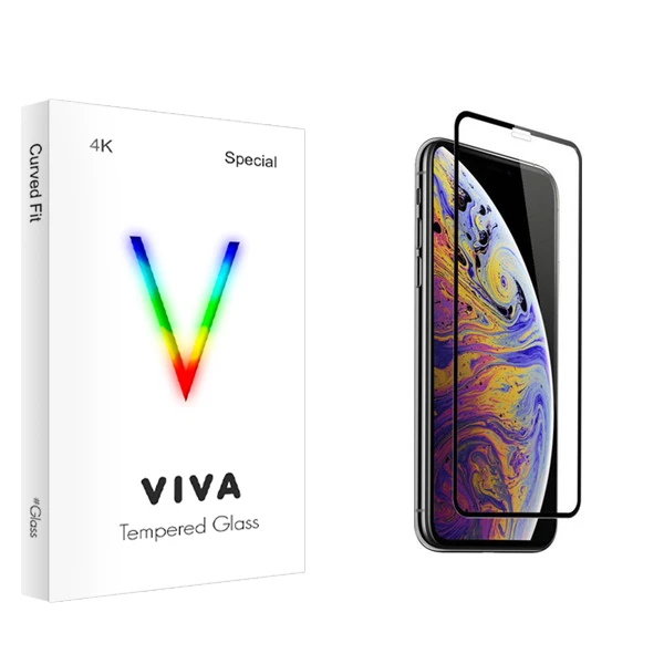 محافظ صفحه نمایش شیشه ای ویوا مدل 4K مناسب برای گوشی موبایل اپل iPhone Xs max