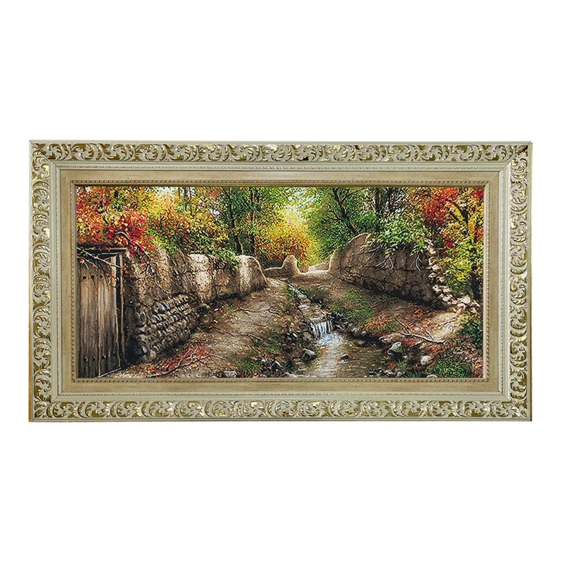 تابلو فرش ماشینی طرح دستبافت مدل کوچه باغ کد 8658