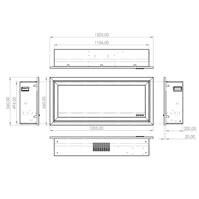 شومینه دیواری برقی شومینه آوالون مدل دیتون 120 شومینه دیواری برقی شومینه آوالون مدل دیتون 120