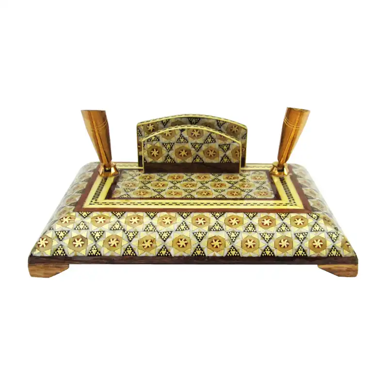 قلمدان خاتم کاری مدل دو قیف کد 1510-1