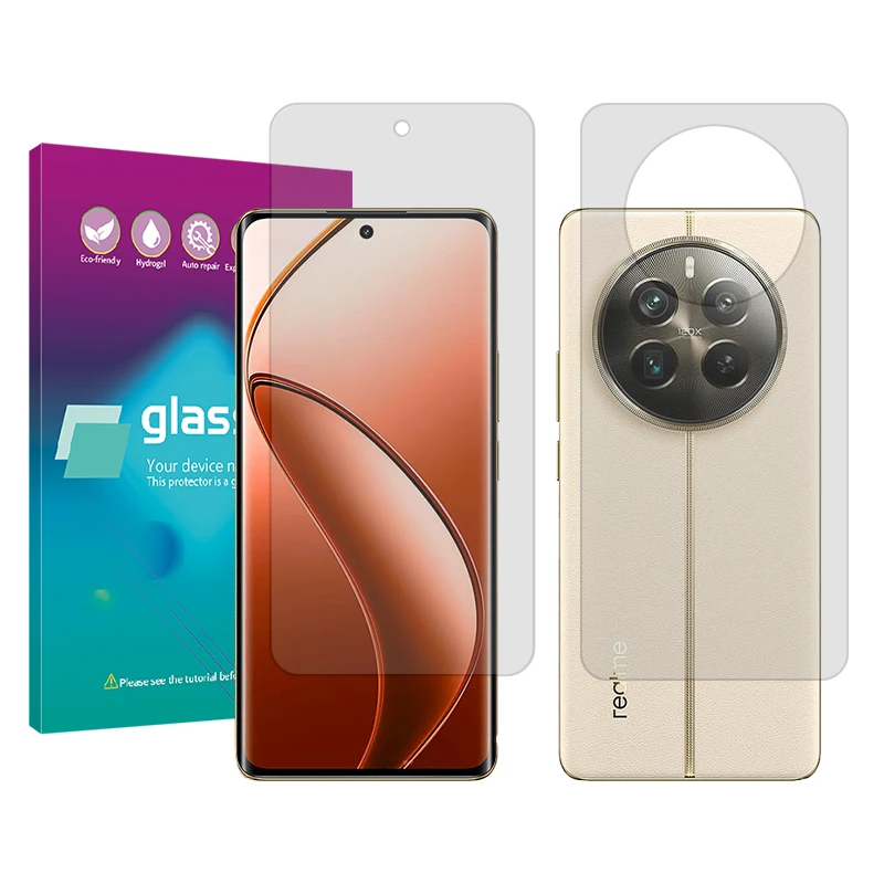 محافظ صفحه نمایش شفاف گلس پرو مدل Resistant مناسب برای گوشی موبایل ریلمی 12 Pro Plus به همراه محافظ پشت گوشی