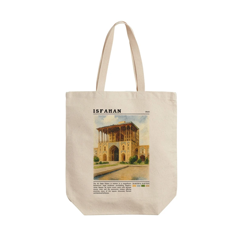 ساک خرید ترمه طراحان ایده مدل عمارت عالی قاپو اصفهان کد map0805 - L