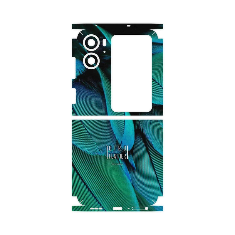 برچسب پوششی ماهوت مدل Green Feather-FullSkin مناسب برای گوشی موبایل اپو Find N2 Flip