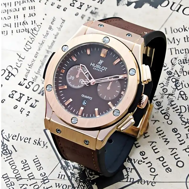 ست ساعت مچی عقربه ای زنانه و مردانه  مدل Tak_motor_brn04