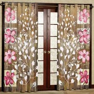 پرده مدل گل دار مخمل پانچی کد 1131L سایز 140x280 سانتی متر