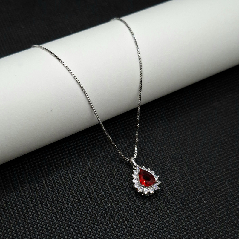 گردنبند نقره زنانه مدل اشک کد SN-M010