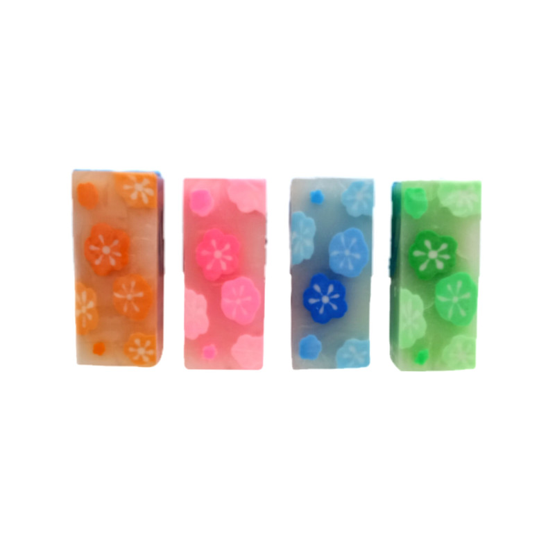 پاک کن مدل مغزدار ژله ای طرح شکوفه مجموعه 4 عددی