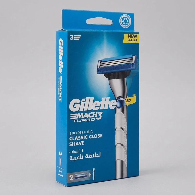 خودتراش ژیلت مدل Mach 3 Turbo به همراه یدک بسته 2 عددی