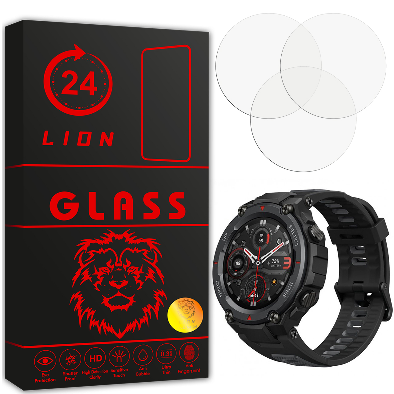 محافظ صفحه نمایش لاین مدل RB007 مناسب برای ساعت هوشمند شیایومی Smart Watch Amazfit T Rex Pro بسته سه عددی