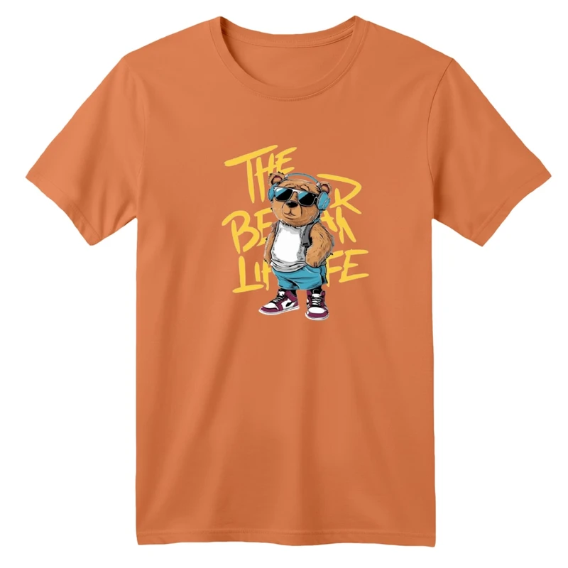 تی‌شرت آستین کوتاه لانگ بچگانه مدل تدی هدفون