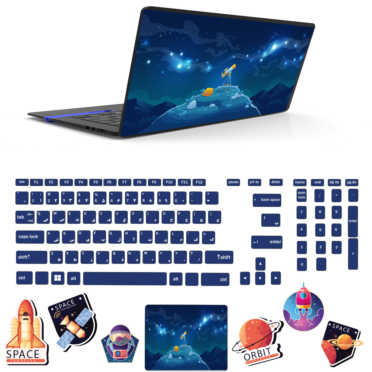 نقد و بررسی استیکر لپ تاپ مدل a.h s7 مناسب برای لپ تاپ 15.6 اینچ به همراه برچسب حروف فارسی کیبورد توسط خریداران