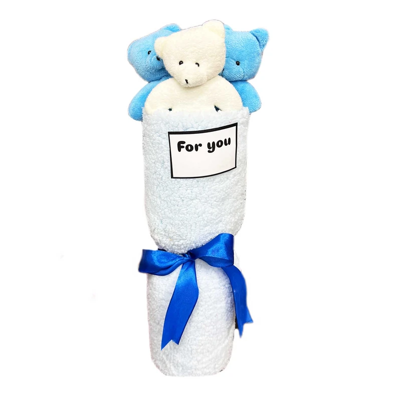 ست هدیه عروسک مدل دسته گل بوکت خرسی مجموعه 4 عددی