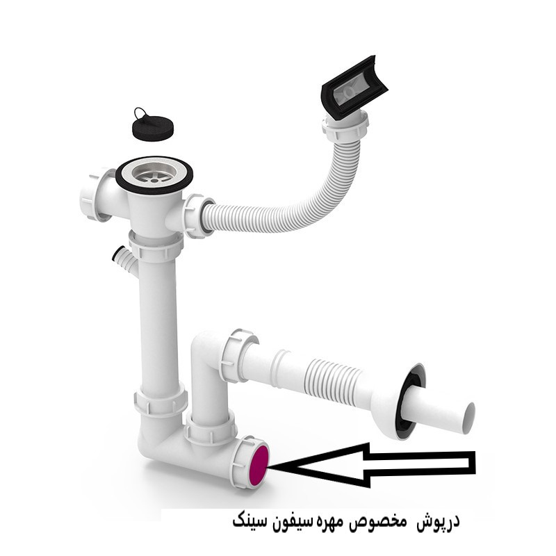 درپوش اتصالات سیفون سینک مدل 004 مجموعه 4 عددی