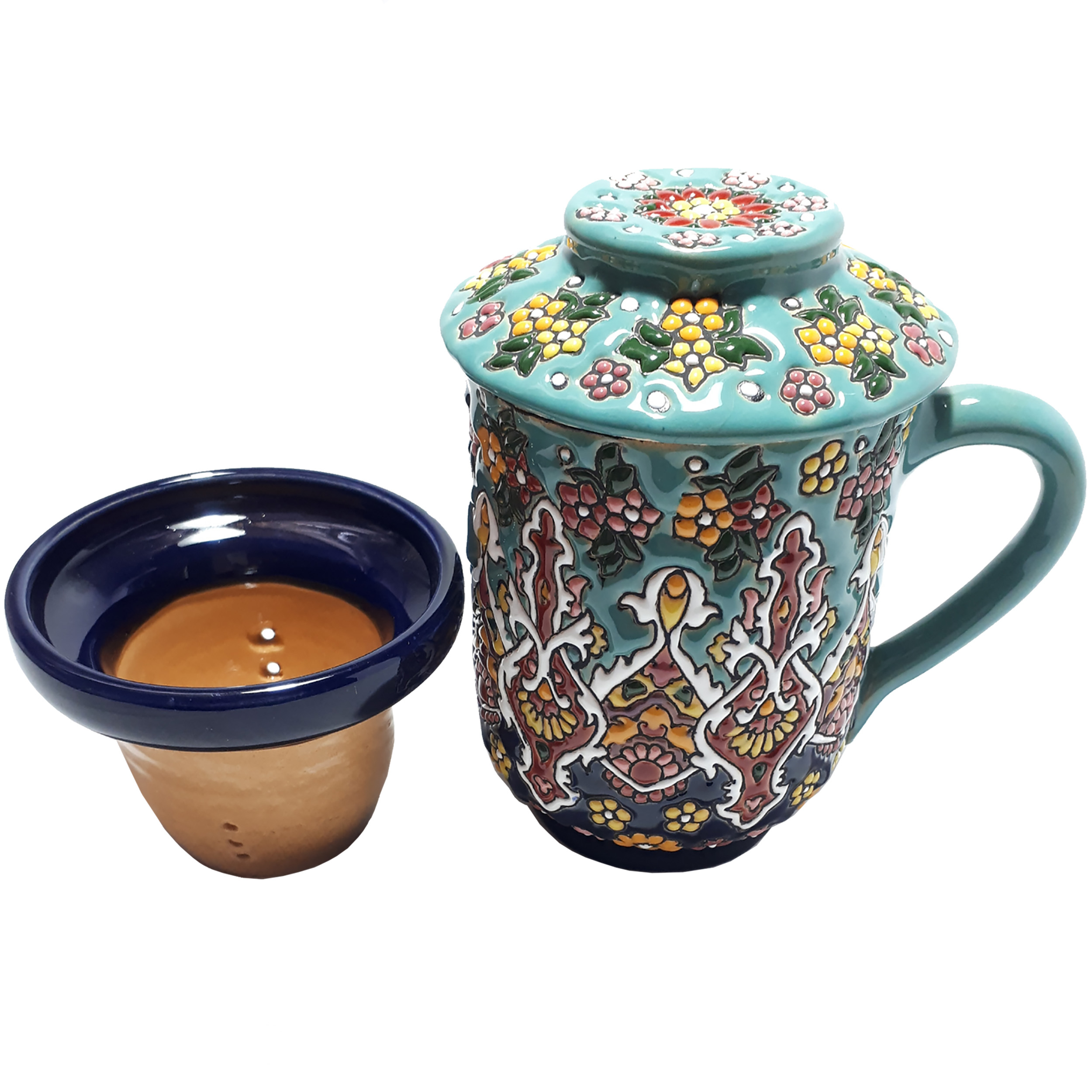 دم نوش میناکاری سفالی کد 63
