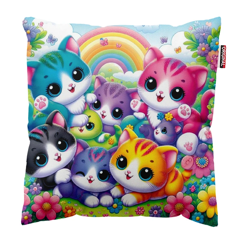 کوسن پاد آفرین مدل گربه کیوت بامزه فانتزی کد PK301974 سایز 30*30 سانتی متر