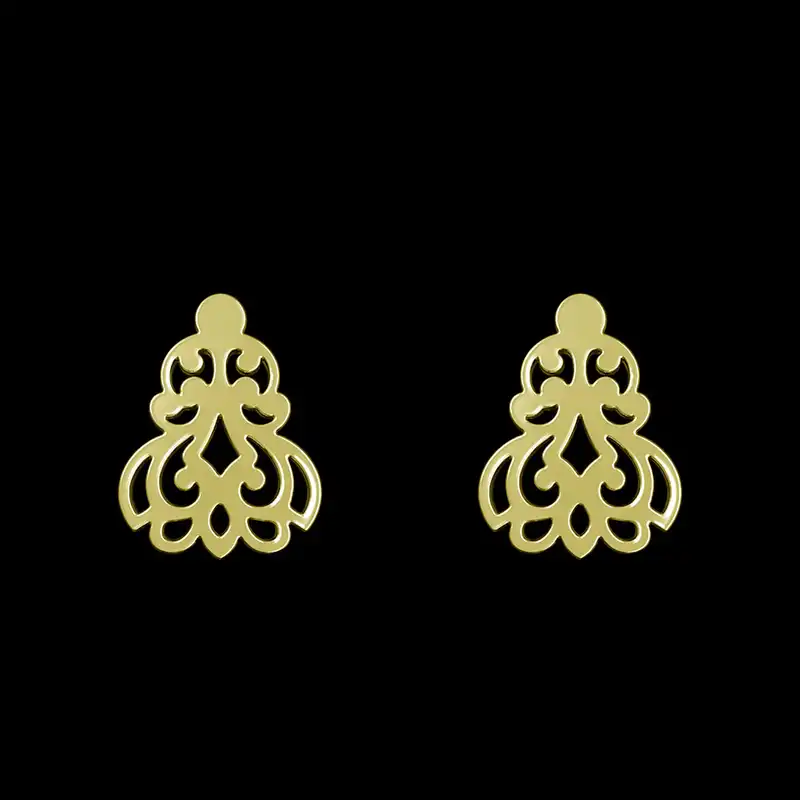 گوشواره طلا 18 عیار زنانه مدوپد مدل اسلیمی کد GA1-15274