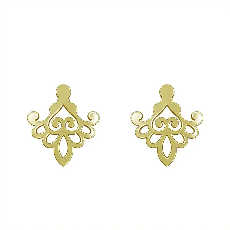 گوشواره طلا 18 عیار زنانه مدوپد مدل اسلیمی کد GA1-15241