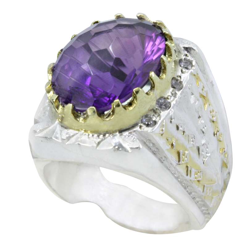 انگشتر نقره مردانه مدل آمیتیس کد s22