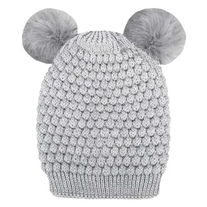کلاه بافتنی بچگانه مدل پم پم دار کد 123