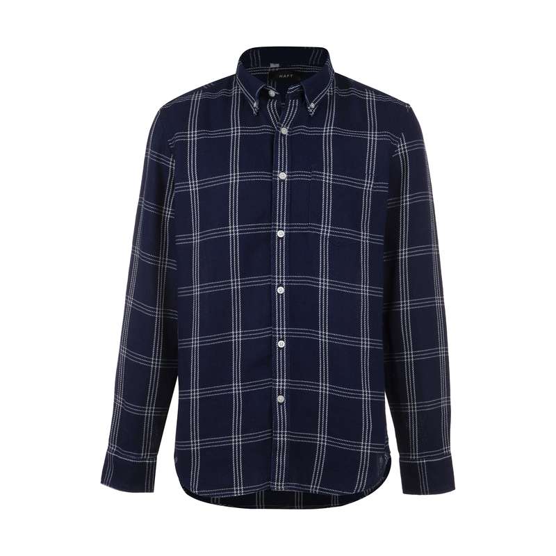 پیراهن آستین بلند مردانه هفت مدل 75469 رنگ سرمه ای