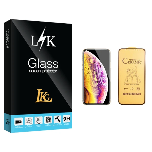 محافظ صفحه نمایش سرامیکی ال کا جی مدل LK Glass مناسب برای گوشی موبایل اپل iPhone XS