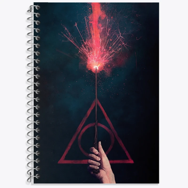 دفتر زبان 50 برگ خندالو مدل سه خط طرح هری پاتر (Harry Potter) کد F848