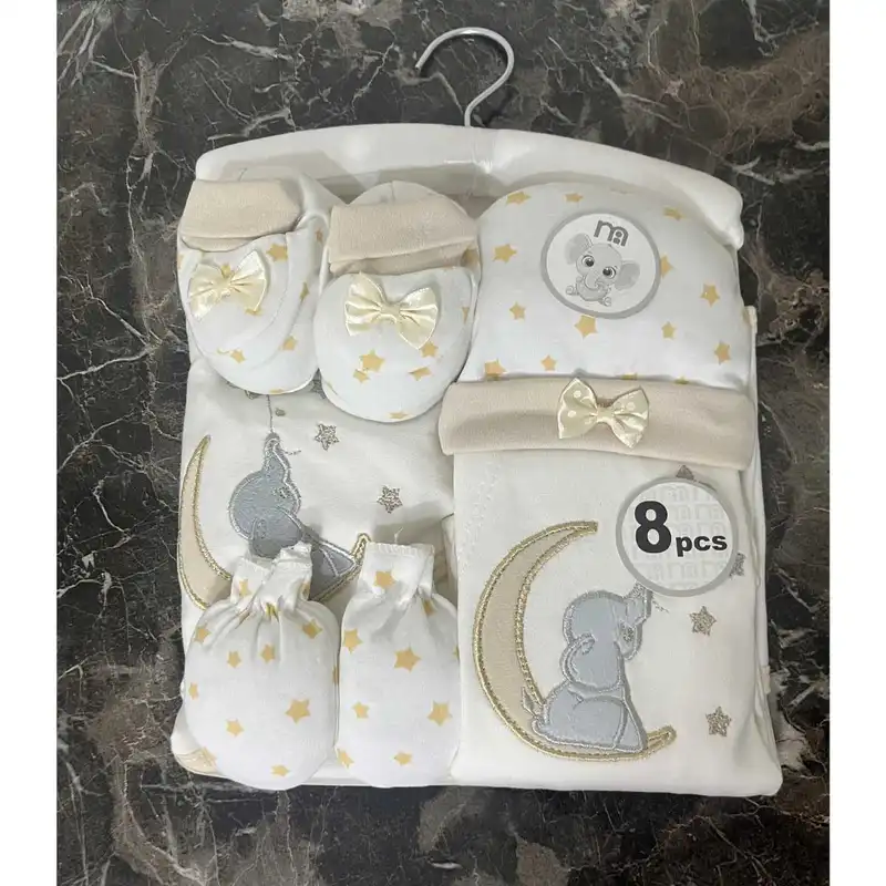ست 8 تکه لباس نوزادی مادرکر مدل baby elephant and moon