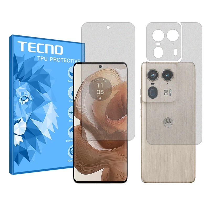 محافظ صفحه نمایش مات تکنو مدل Resistant مناسب برای گوشی موبایل موتورولا Edge 50 Ultra به همراه محافظ پشت گوشی