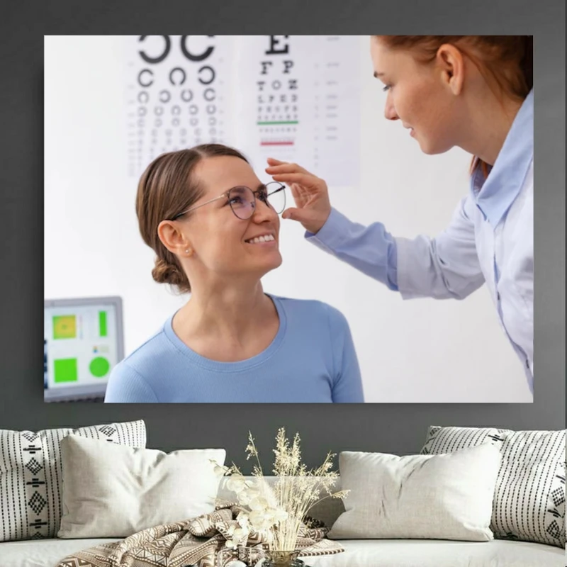 تابلو بوم طرح مخمل بینایی سنجی مدل عینک طبی کد FP105810