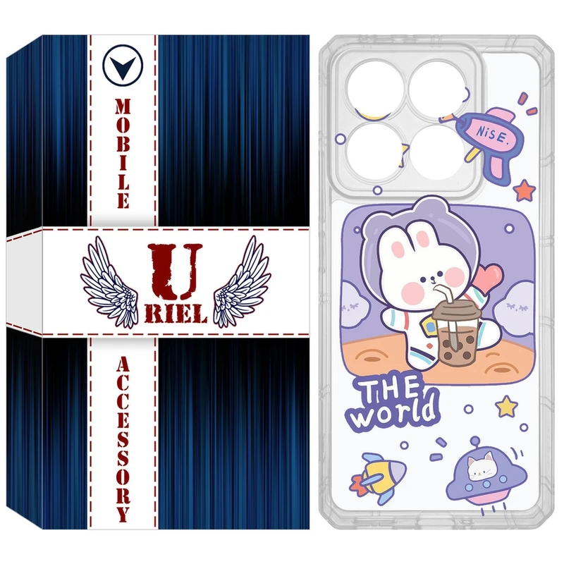 کاور یوریل مدل Clear کد 8 طرح خرگوش فضانورد مناسب برای گوشی موبایل شیائومی 14T / 14T Pro