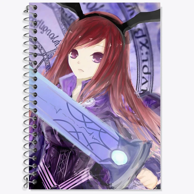 دفتر زبان 50 برگ خندالو مدل دو خط طرح ارزا انیمه فری تیل Fairy Tail کد 16518