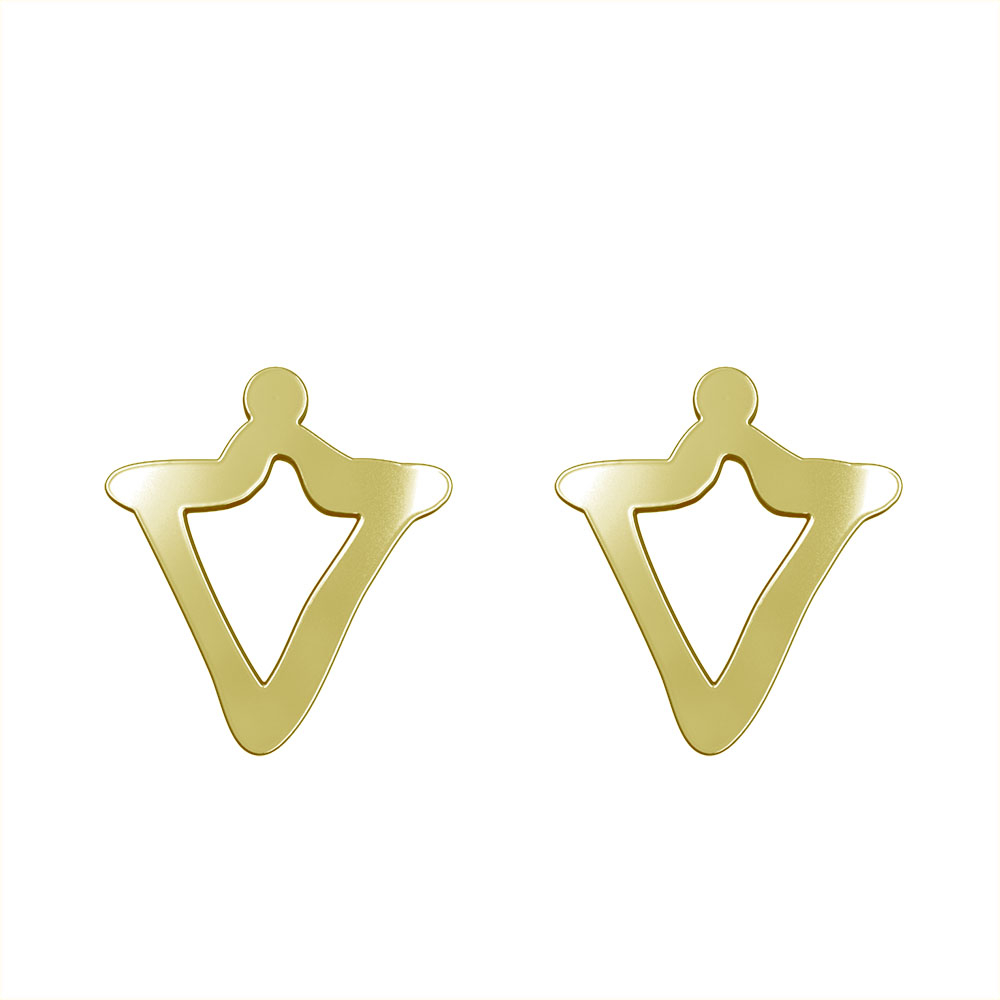 گوشواره طلا 18 عیار زنانه مدوپد مدل هندسی کد GA1-16152