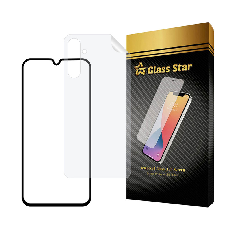 محافظ صفحه نمایش سرامیکی شفاف گلس استار مدل CERAMICNANOST مناسب برای گوشی موبایل سامسونگ Galaxy M34 5G به همراه محافظ پشت گوشی هیدروژل