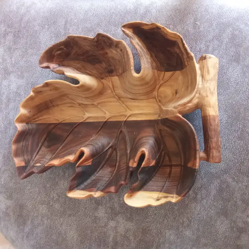 ظرف چوبی مدل میوه خوری برگ چنار